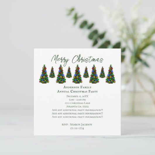 kerstboom kaart (Staand voorkant)