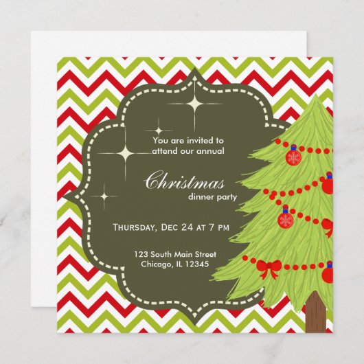 kerstboom kaart (Voorkant / Achterkant)