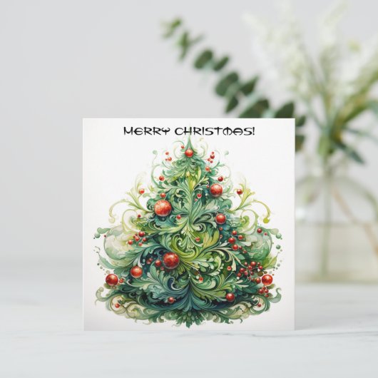 kerstboom kaart (Staand voorkant)