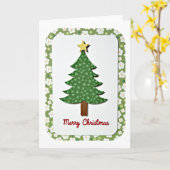 Kerstboom Kaart (Gele Bloem)