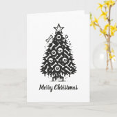 Kerstboom Kaart (Gele Bloem)