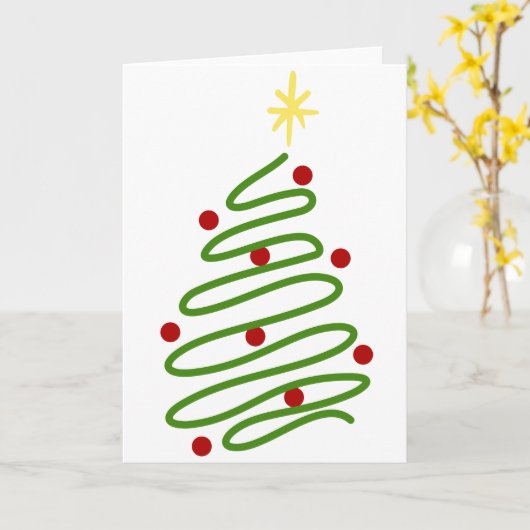 kerstboom kaart (Gele Bloem)