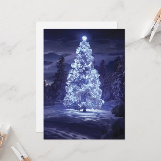 kerstboom kaart (Voorkant / Achterkant in situ)