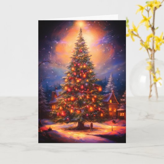 kerstboom kaart (Gele Bloem)