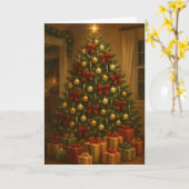 Kerstboom Kaart (Gele Bloem)