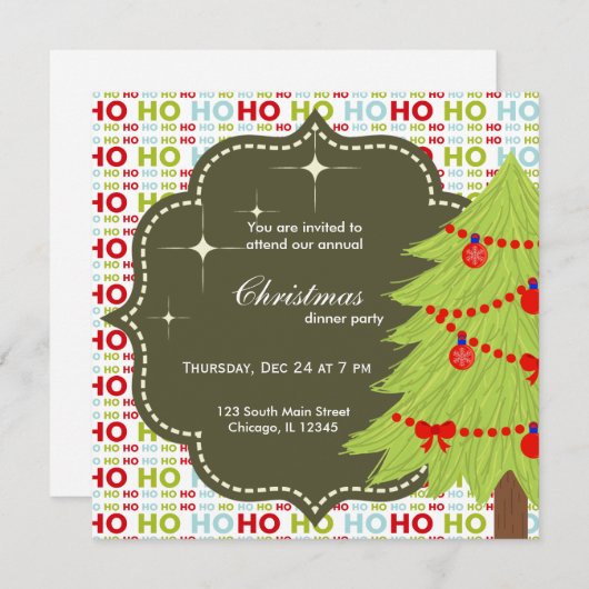 kerstboom kaart (Voorkant / Achterkant)