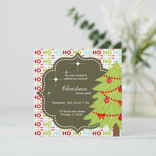 kerstboom kaart (Staand voorkant)