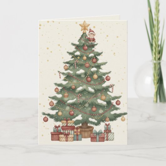 Kerstboom Kaart Cadeaus Onder de Boom (Voorkant)