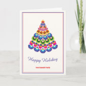 🎄 kerstboom - Kaart met folklore stijl (Voorkant)