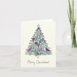 Kerstboom Kaart - Silver Baubles