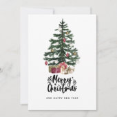 Kerstboom Kaart Vrolijke Kerstmis Feestdagen (Voorkant)