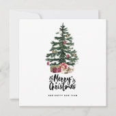 Kerstboom Kaart Vrolijke Kerstmis Feestdagen (Voorkant)