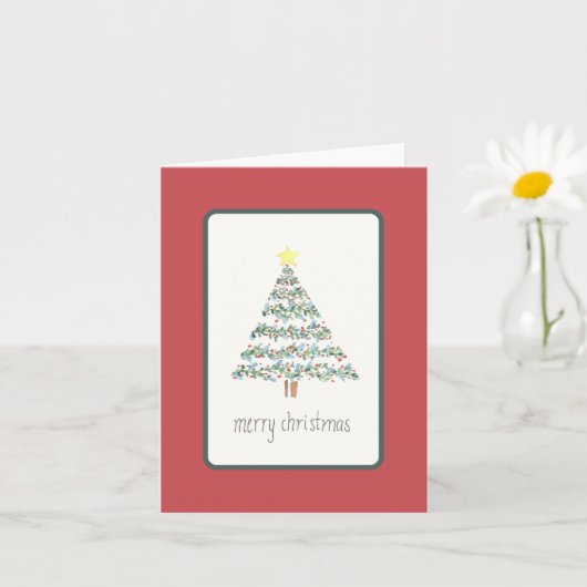 Kerstboom Kaart - Wijnstokken en bessen (Kleine Plant)