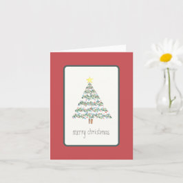 Kerstboom Kaart - Wijnstokken en bessen
