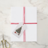 KERSTBOOM KADOETIKET VINTAGE CADEAULABEL (Met Touw)