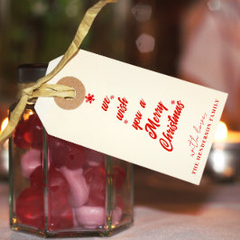 Kerstboom kalligrafie | Achternaam Cadeaulabel