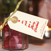 Kerstboom kalligrafie | Achternaam Cadeaulabel