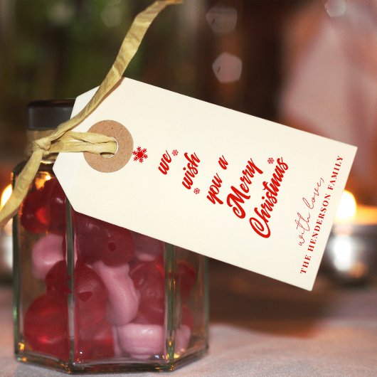 Kerstboom kalligrafie | Achternaam Cadeaulabel