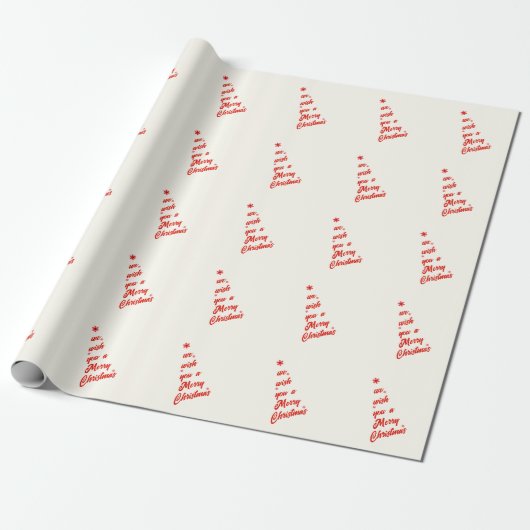 Kerstboom kalligrafie cadeaupapier (Uitgerold)