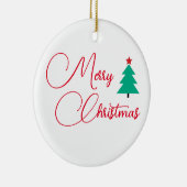 Kerstboom kalligrafie keramisch ornament (Rechts)
