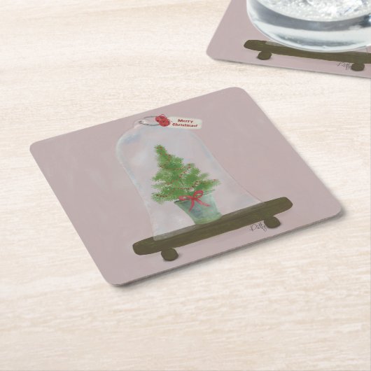 kerstboom kartonnen onderzetters (Schuin)