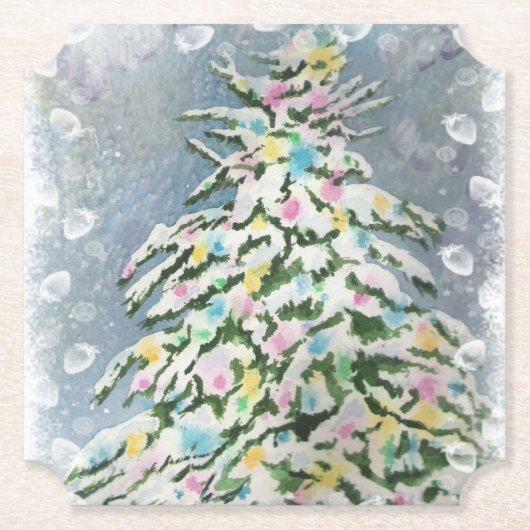 kerstboom kartonnen onderzetters (Voorkant)