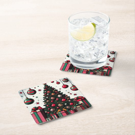 kerstboom kartonnen onderzetters (Insitu)