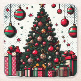 kerstboom kartonnen onderzetters