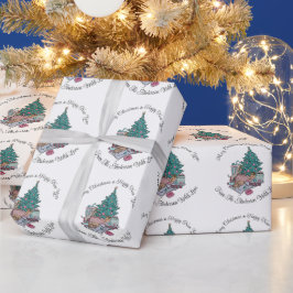 Kerstboom Kat en Hond Gift Wrap voor Feestdagen Cadeaupapier