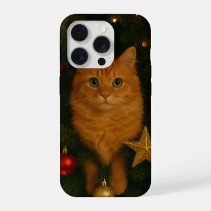 Kerstboom Kat iPhone 15 Pro Hoesje