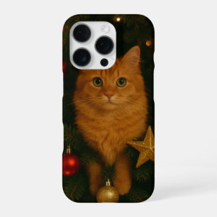 Kerstboom Kat iPhone 16 Pro Hoesje