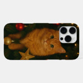 Kerstboom Kat iPhone 16 Pro Max Hoesje (Achterkant horizontaal)