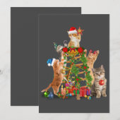 Kerstboom Kat Lelijke Kerst Kat Moeder Kat Vader Feestdagenkaart (Voorkant / Achterkant)