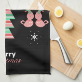 Kerstboom Kat Patroon Theedoek (Quarter Fold)