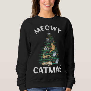 Kerstboom Kat Vrolijk Kerstmis Kerstmis Grappig Ke Trui