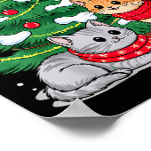 Kerstboom Katten Kerstmis Poster (Hoek)