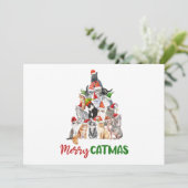 Kerstboom Kattenliefhebber Kerstkaart (Staand voorkant)