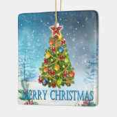 kerstboom keramisch ornament (Links)