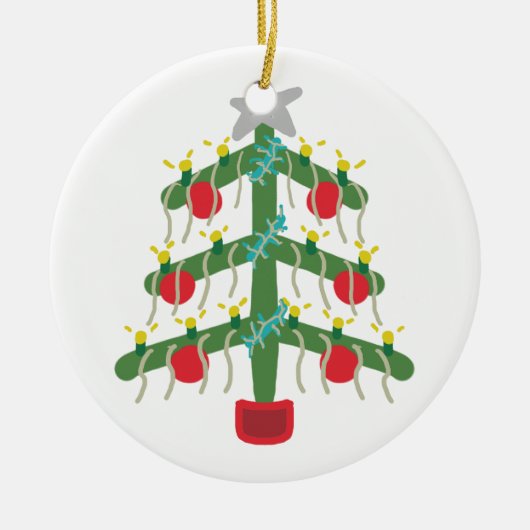 Kerstboom Keramisch Ornament (Voorkant)