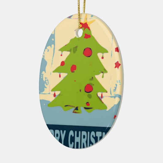 kerstboom keramisch ornament (Links)