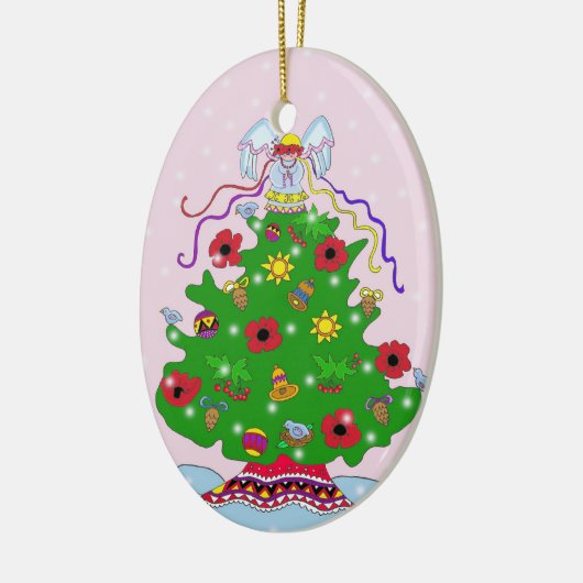 kerstboom keramisch ornament (Links)