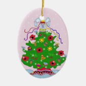 kerstboom keramisch ornament (Voorkant)
