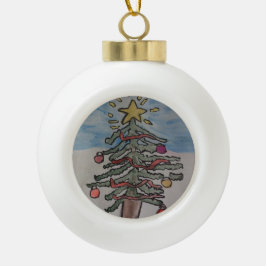kerstboom keramische bal ornament