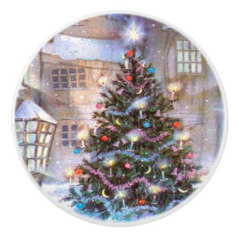 kerstboom  keramische knop