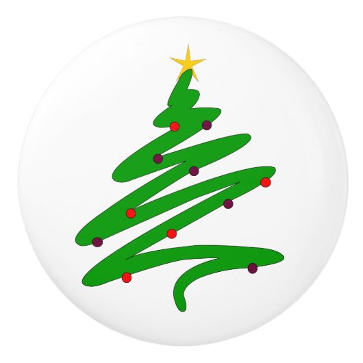 kerstboom keramische knop (Voorkant)