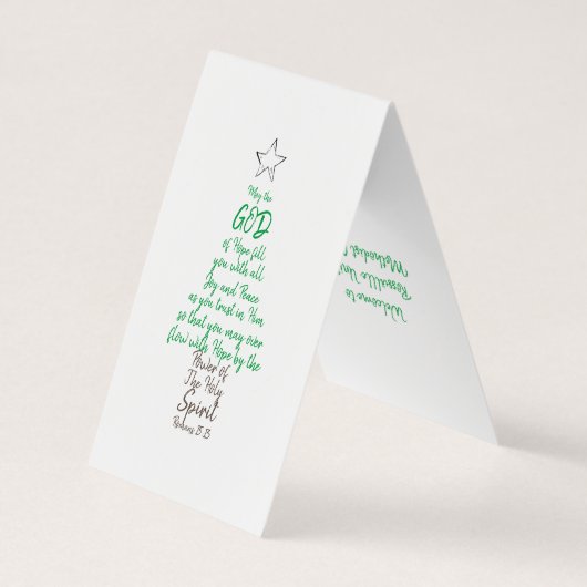 Kerstboom Kerk Welkom Tentfold Place Kaarten (Achterkant)