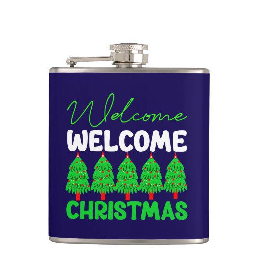 Kerstboom Kerst Decoratie Ontwerp-85600 Heupfles (Voorkant)