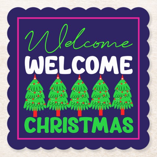 Kerstboom Kerst Decoratie Ontwerp-85600 Kartonnen Onderzetters (Voorkant)