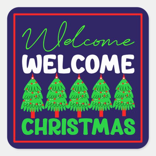 Kerstboom Kerst Decoratie Ontwerp-85600 Vierkante Sticker (Voorkant)