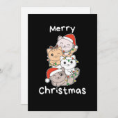 Kerstboom Kerst Dieren Katten Feestdagenkaart (Voorkant / Achterkant)